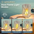 thumbnail image 3 of Touch Bedside Table Lamp with 3 Brightness & 3 Color Temperatures Dimmable Lamp, Battery Powered Small Lamp for Bedroom, Vintage White Nightstand Lamp with Flame Lantern for Bedroom Living Room, 3 of 7