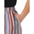 thumbnail image 5 of DARING DIVA Women's Plus Stripe Boho Wide Leg Paper Bag Pants 1X Orange Red, 5 of 6
