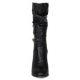 thumbnail image 4 of Breckelles BE76 Women Leatherette Ruched Almond Toe Calf High Stack Heel Riding Boot, 4 of 5