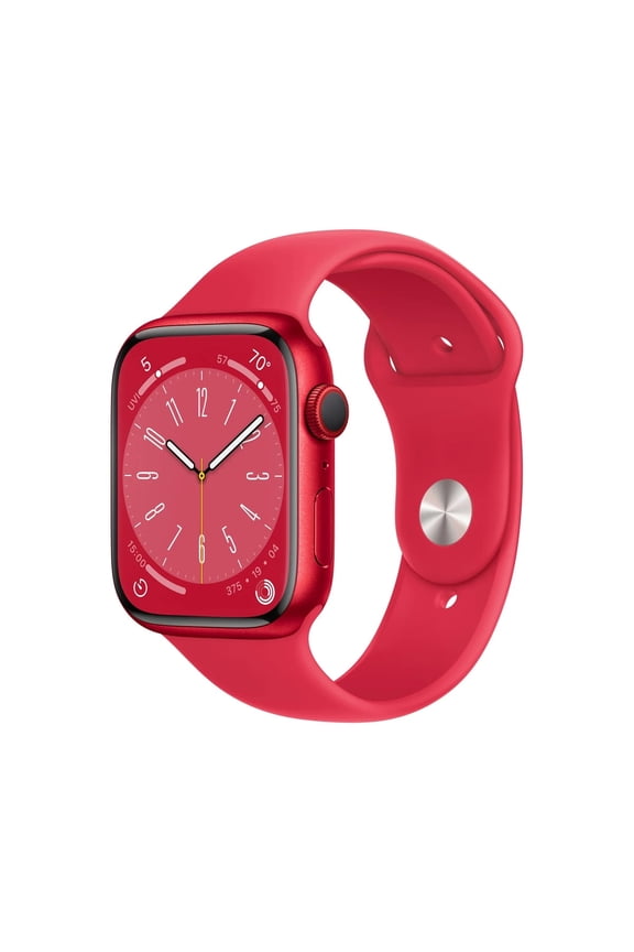 Restored Apple Watch Series 8 (GPS+Cellular, 45mm) - Red Aluminum Case - Red Sport Band (Refurbished)