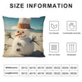 thumbnail image 5 of Creowell Snowman with Seashells Sitting on Sandy Beach Print Throw Pillow Covers Soft Couch Cushion Covers Durable Cushion Cases Square Pillowcases for Home Decor, 5 of 5