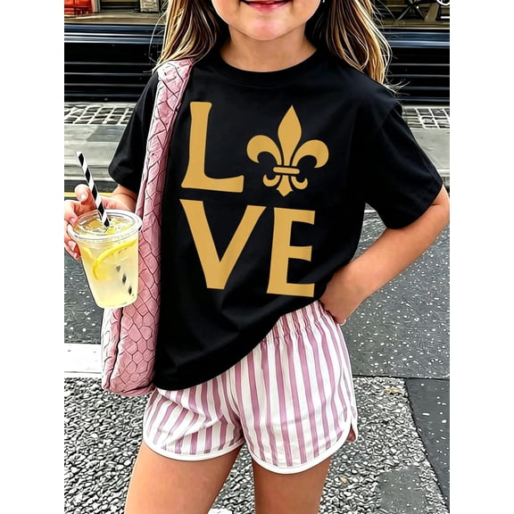 New Orleans Love Fleur-de-lis Graphic Kids T-Shirt