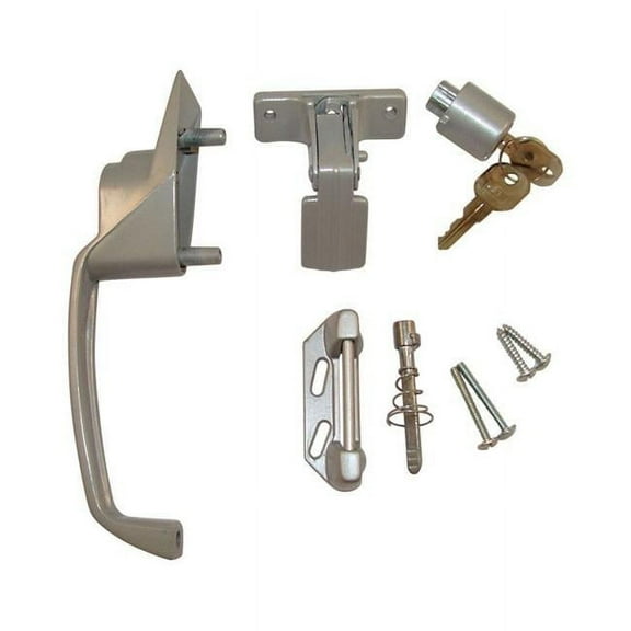Matte Steel Screen Door Handle with Key