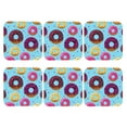 thumbnail image 2 of Bingfone Vintage Donuts Leather Drinks Coasters With Set Of 6,Suitable For Home Kitchen,Coffee Cup Coasters Home Gift, 2 of 9