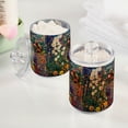 thumbnail image 2 of Yayeee 2 Pack Qtip Holder Bathroom Cotton Swab Canister with Lid Clear Dispenser Set, White Floral Garden, 2 of 6