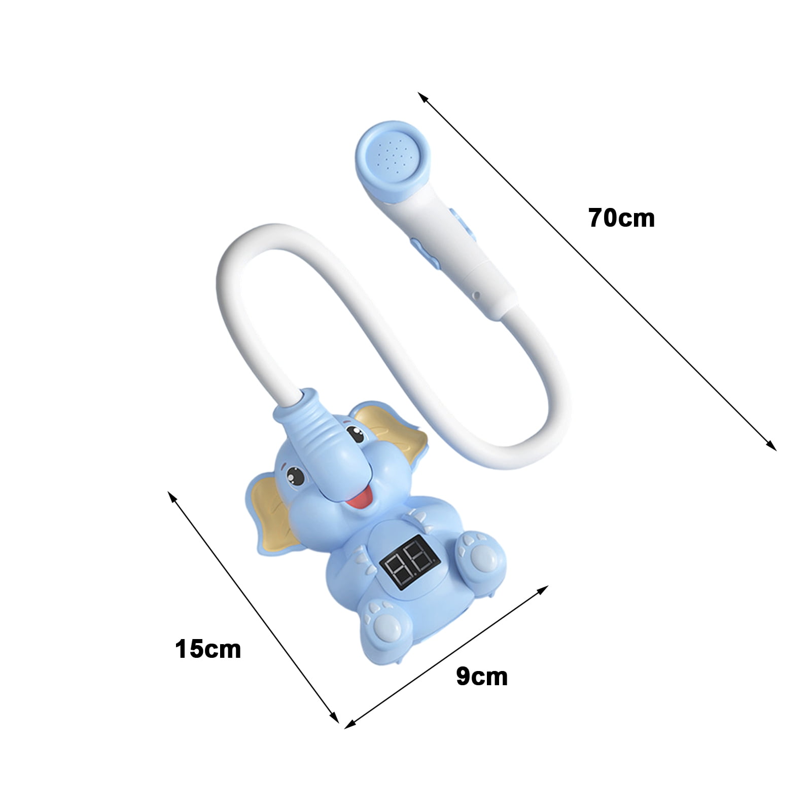 BAELLERT Elephant Baby Bath Shower Head with LCD Display Water Thermometer Electric Rechargeable Bathroom Showerhead Sprayer Toddlers Infants Tub Toy Boys Girls Gift