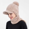 thumbnail image 6 of Diufon Women's Pattern Knitted Hat Winter Warm Brim Beanie Hats with Flap Thickened Button Outdoor Ski Cap, 6 of 7