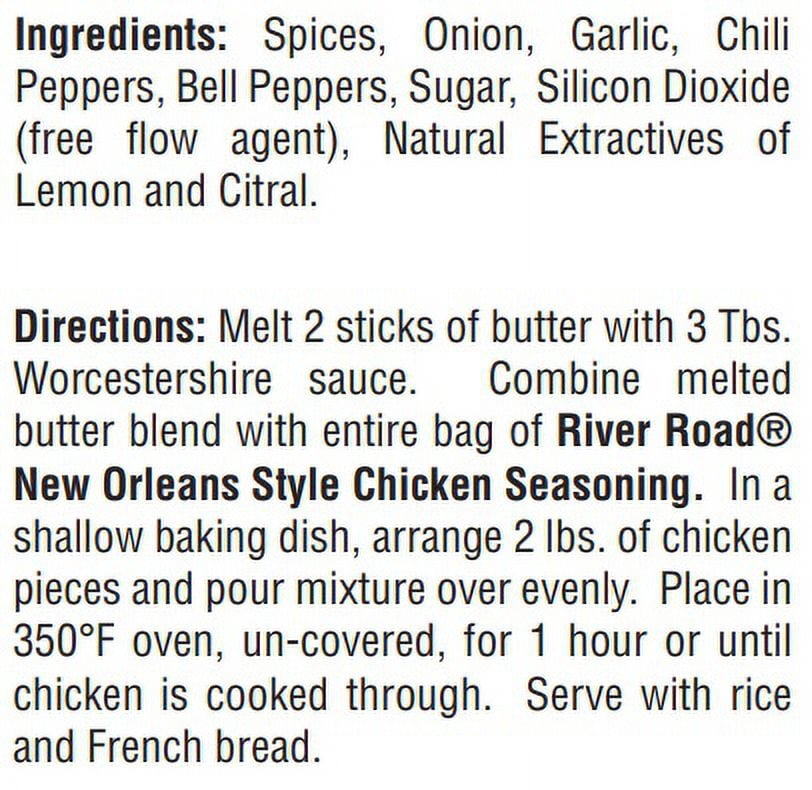 River Road New Orleans Style Chicken Seasoning, 2.5 oz Jar