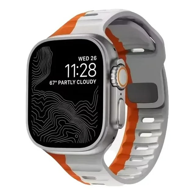Correa Sport para Apple Watch, Silicona Bicolor, Resistente al Agua, Estilo Deportivo, Compatible con Todas las Series