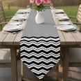 thumbnail image 5 of Black Ripple Table Runner 48 Inches Long Black Striped Simple Grey Geometric Abstract Table Runners for Dining Room Tabletop Dresser Scarf Home Party Banquet Wedding Holiday Decoration, 5 of 9