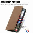 thumbnail image 4 of Flip Wallet Case Compatible with iPhone 16e, PU Leather Magnetic Folio Cover with with Card Holder & Stand Function Shockproof Durable Full Protection Phone Case, for Men Women, Brown, 4 of 5
