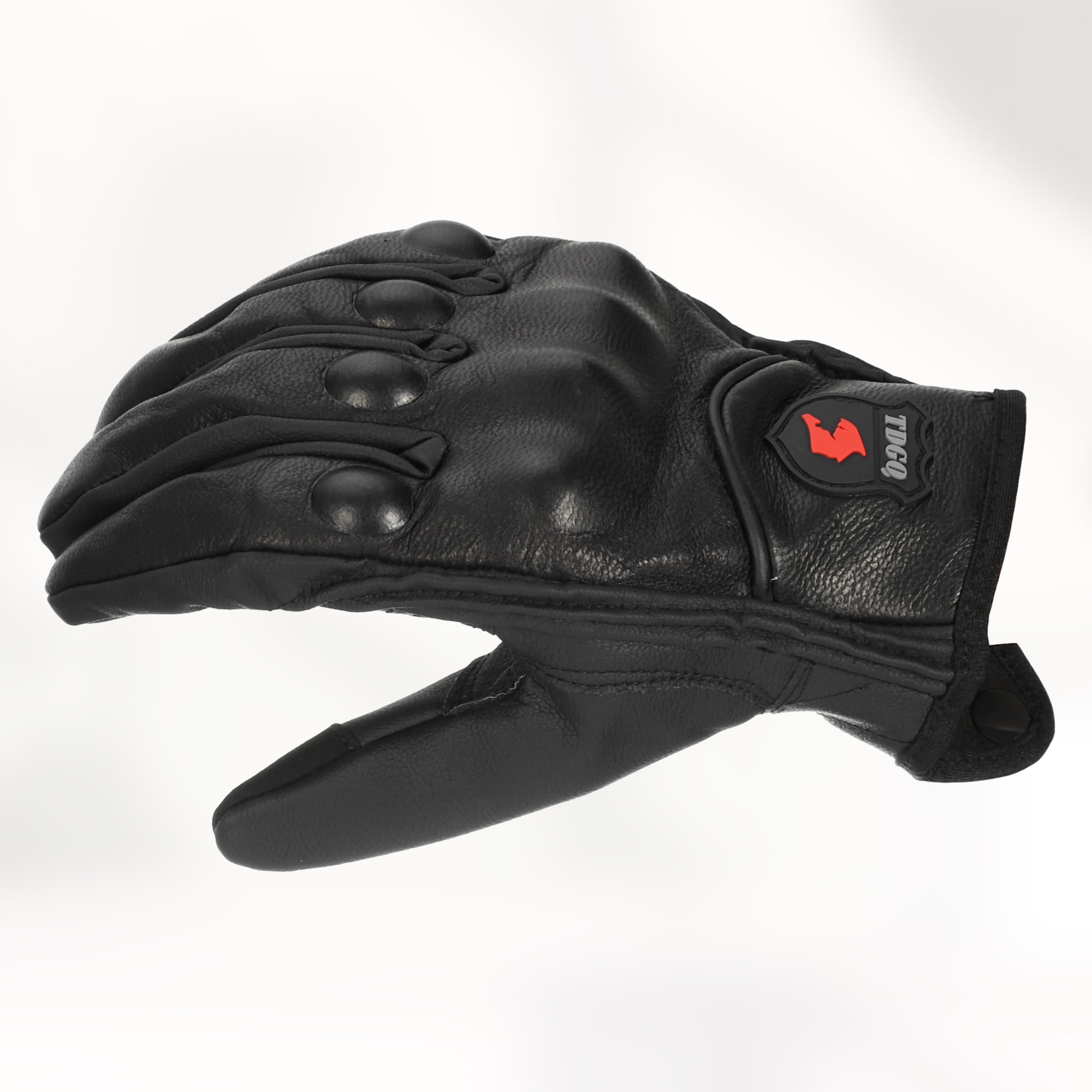 Unique Bargains 1 Pair Riding Gloves Winter Leather Motorcycle Gloves Black XL