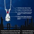 thumbnail image 2 of Gem Stone King 14K White Gold White Created Sapphire and Red Created Ruby Pendant Necklace for Women | 1.16 Cttw | Gemstone September Birthstone | Pear Shape 8X5MM | With 18 inch Chain, 2 of 6