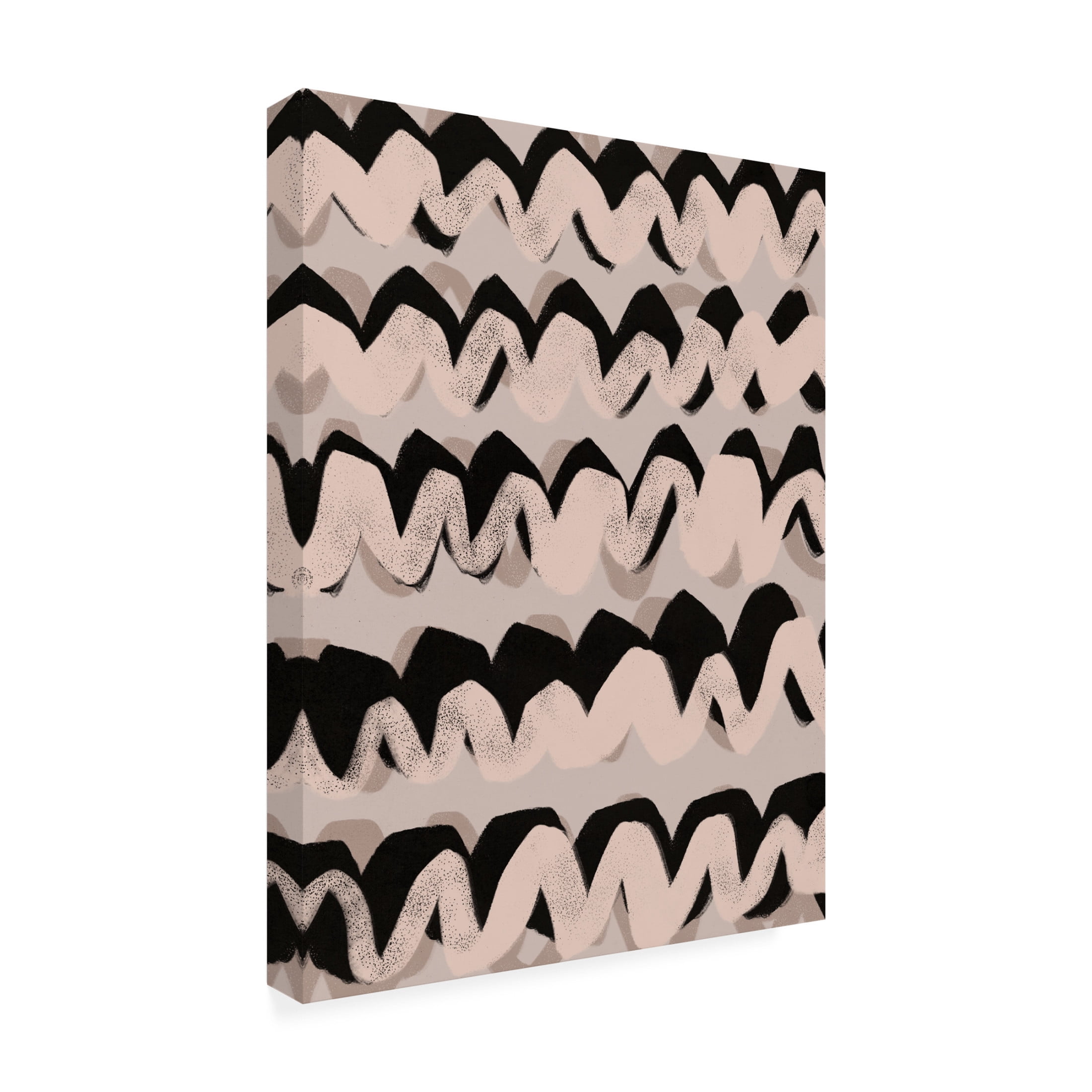 Canvas Wall Art - Treechild 'Big Beige And Black Waves' Wall Art for Living Room, Bedroom, or Office D?cor by Trademark Fine Art - 18 x 24 Inches