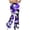 Purple, variant on Yuanlook Women's High Waist Flare Pants, Cherry Blossom Print Casual Trousers with Elastic Waistband & Bell Bottom, S-XXL