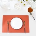 thumbnail image 4 of Pebbuoy Faux Leather Placemats Heat Resistant Anti-Slip Table Mat Stain-Proof Reusable Rectangular Design Placemats for Home Kitchen Decor Dining Table, 4 of 7