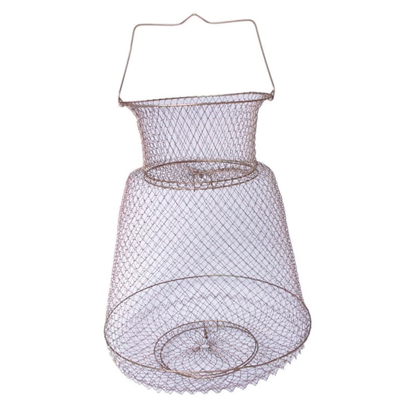 Lobster Mesh Fishing Net Prawn Crab Cage Shrimp Basket Foldable Folding Trap Net Foldable Metal Wire Fish Shrimp Basket