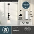 thumbnail image 5 of Monrovia Bronze Traditional Mini Pendant Ceiling Light with White Glass, 5 of 13
