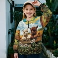 thumbnail image 2 of Chririnla Alpacas Daisy Sunflower Girls Zip Up Sweatshirt Quarter Zip Up Pullover Sweatshirts Lightweight Comfy Casual Trekking for School Gym Run Daily Use Size 13-14, 2 of 7