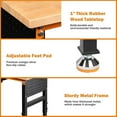 thumbnail image 3 of Tolead 60" Heavy-Duty Adjustable Workbench, Rubber Wood Shop Table, Workstation, 3 of 8