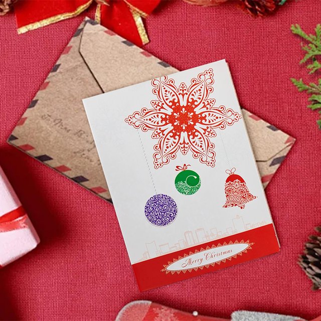 Ganfancp 6Pcs Tarjetas de Felicitación de Navidad con Sobres y Pegatinas Glitter Tarjetas de Navidad con Sobres de Felicitación de Navidad Rebajas Hoy Liquidación 1* Tarjeta de Felicitación
