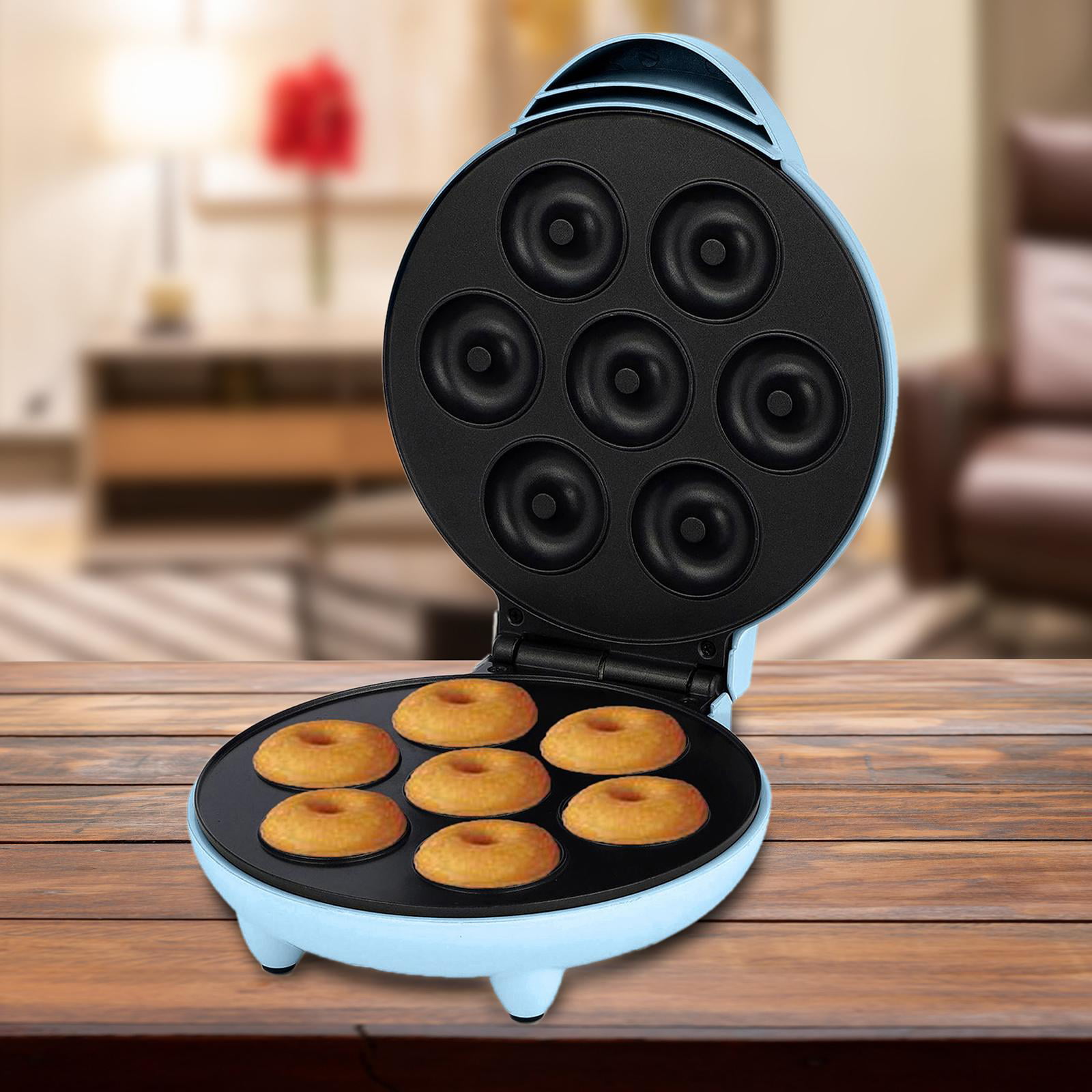 Mini Donut Maker Machine Small Doughnut Maker Electric Non-Stick Surface  Makes 7 Small Doughnuts Multifunctional Snack Maker With Nonstick Look for