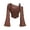 Brown, variant on Ticikt Women's Off Shoulder Mesh Crop Top, Lightweight Flare Long Sleeve Ruched Sheer T-Shirt,Yellow
