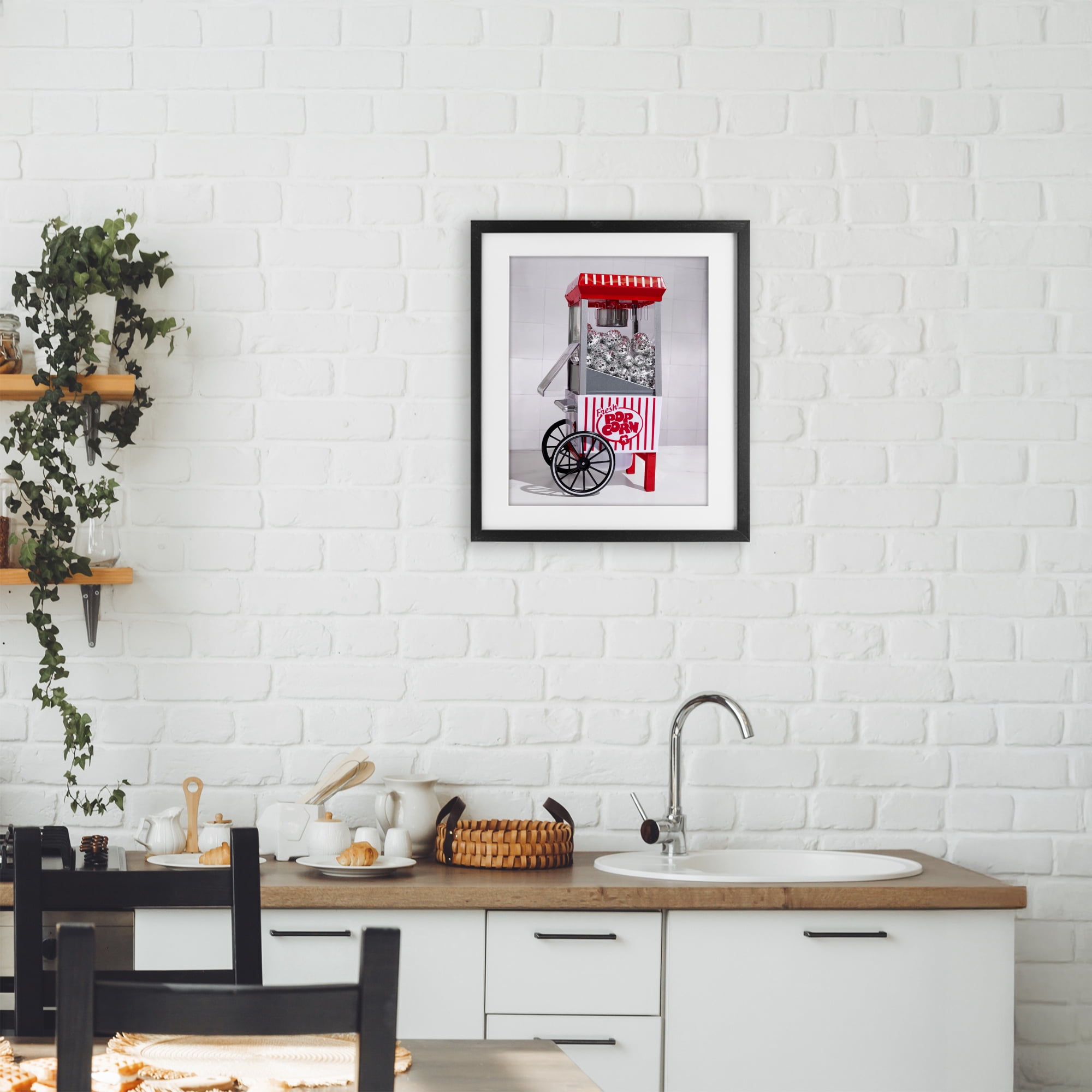 Stupell Industries Fun Disco Popcorn Machine Black Framed Print Under Glass, design by LISH Creative