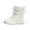 White, variant on Otqutp Boys Girls Camouflage Snow Boots Non Slip Fleece Lined Chunky Winter Shoes Kids Outdoor Hiking Cotton Mid Calf Boots