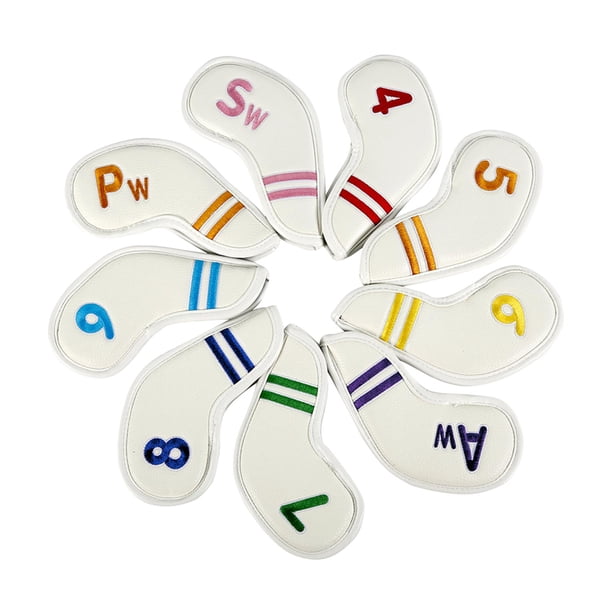 Cubiertas de cabeza de hierro de golf DYNWAVEMX 9PCS SET blanco