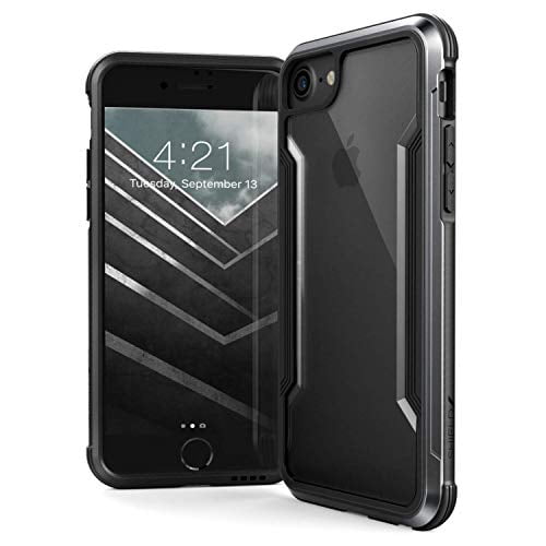 Raptic Shield iPhone SE 2022 case, Military Grade Drop Tested iPhone 7 8 case, Anodized Aluminum, TPU, and Polycarbonate Protective Case for iPhone SE 2022/8/7, Black