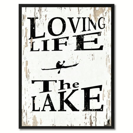 loving life the lake quote saying canvas print picture frame home
