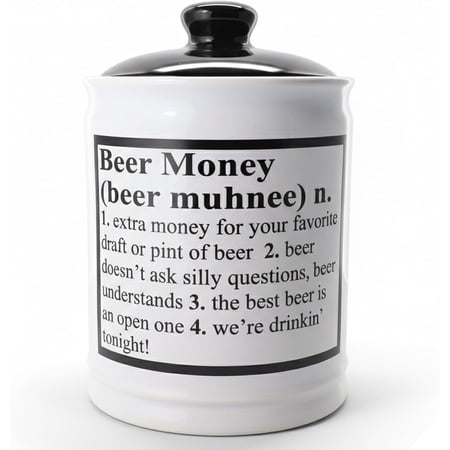 Jars | Beer Piggy Bank | Decorative 6" Ceramic Beer Fund Money Jar & Savings Jar - Fun & Unique Gifts for Men, Dad, Husband, Boyfriend, & Friends
