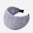 thumbnail image 2 of Wide Lace Headbands,Non Slip Wide Hard Headband Hollow Head Bands Widely Hairband for Women Summer Beach Party Holiday Hair Accessories QURATI Grey One Size, 2 of 4