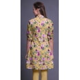 thumbnail image 2 of Bimba Short Kurtis For Ladies Printed Mandarin Collar Roll Up Sleeve Dress, 2 of 6