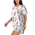 thumbnail image 2 of Fuzoiu Flamingos Tribal Print Women's Short-Sleeved Pajama Set,Lounge Sleepwear Set,Womens Pajama Sets 2 Piece,Button-Up Top and Shorts with Pockets-XX-Large, 2 of 7
