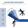 thumbnail image 3 of Set of 2 Blue Folding Lounge Chairs, 4-Position Adjustable Reclining Chaise Loungers with Mesh Fabric and Headrest, Portable Steel Frame Seating for Beach, Pool, and Camping, 3 of 7