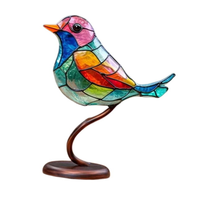 Adorno de escritorio para pájaros, estatua de pájaro, figuritas de centro de mesa Multicolor, escultura de pájaro, decoración del hogar para jardín, 15cmx8cm Macarena Estatua de escritorio