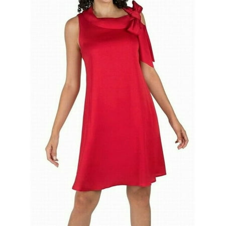 ROBBIE BEE Womens Red Sleeveless Fit + Flare Evening Dress Petites 10P