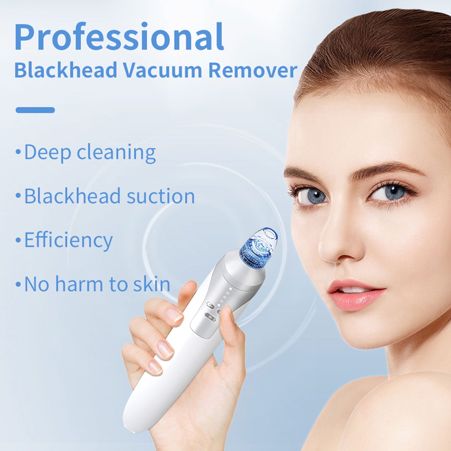 Facial Pore Blackhead Remover - Face Cleaner and Blackhead Extractor with 4 Suction Heads