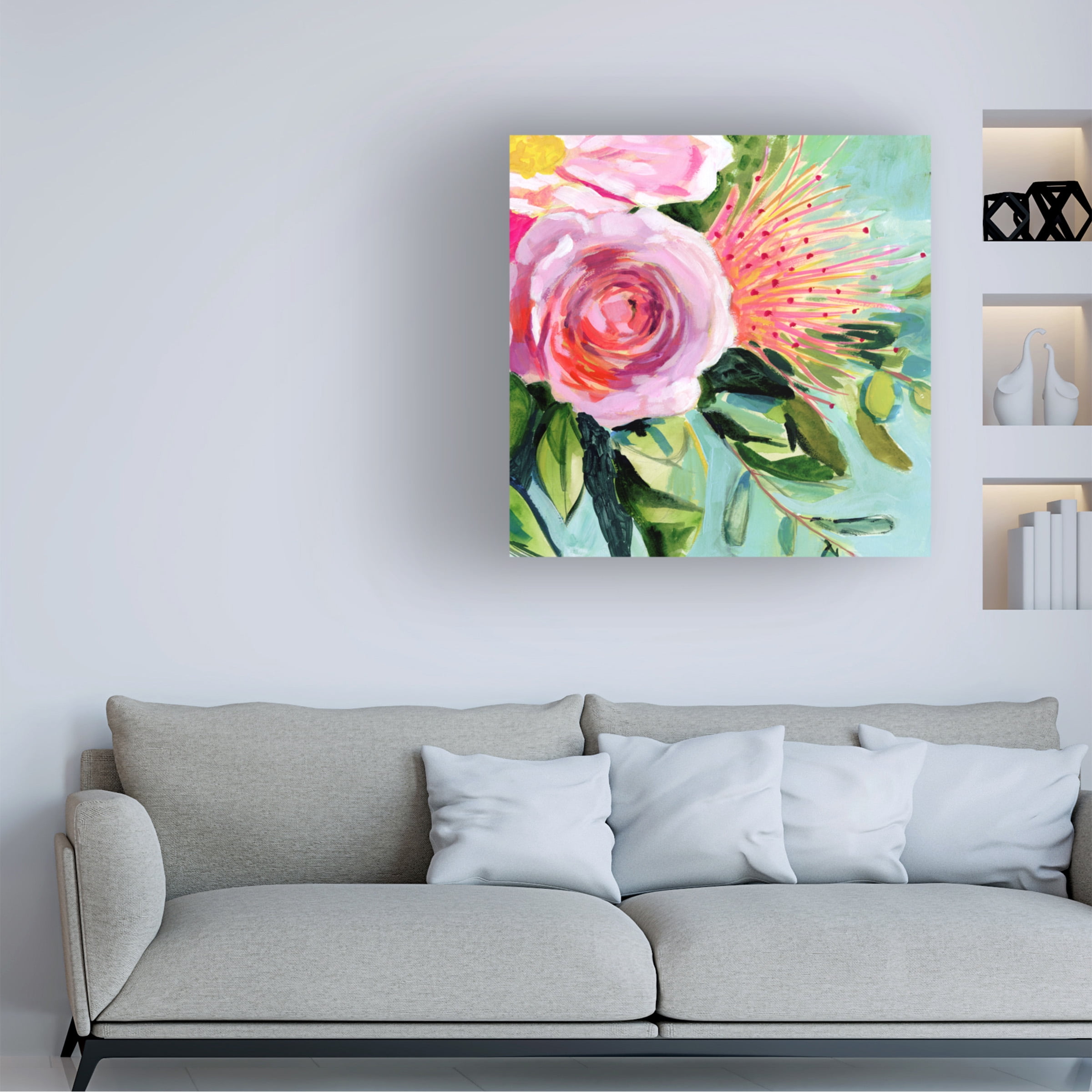 Victoria Borges 'Brushy Floral I' Canvas Art