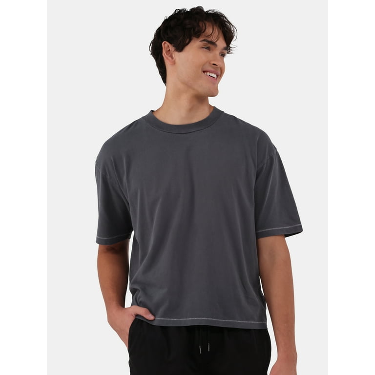 No Boundaries Boxy Cropped Tee, 2-Pack, Men's and Big Men's No Boundaries Boxy Cropped Tee, 2-Pack, Men's and Big Men's