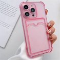 thumbnail image 1 of Transparent Card Slot Bag Holder Case For iPhone 15 14 13 12 11 Pro Max Mini X XS XR 7 8 Plus Clear Shockproof Soft Wallet Cover, 1 of 7