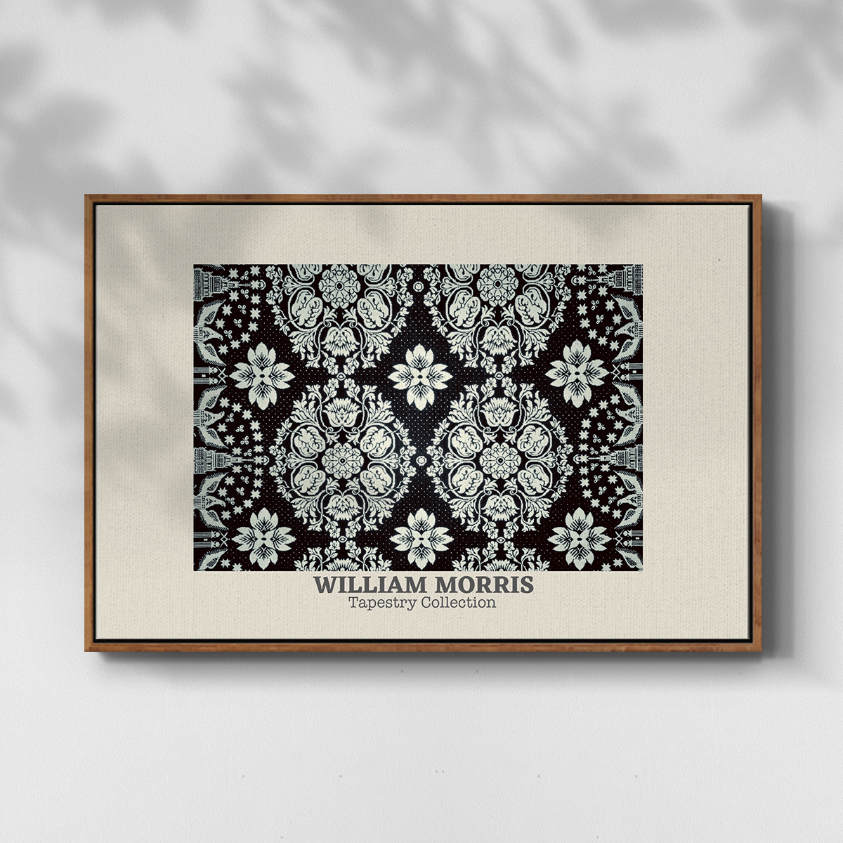 Vintage Abstract Print-XLVII Framed in Walnut Wood Gallery Wrapped Canvas 17 in. x 25 in.