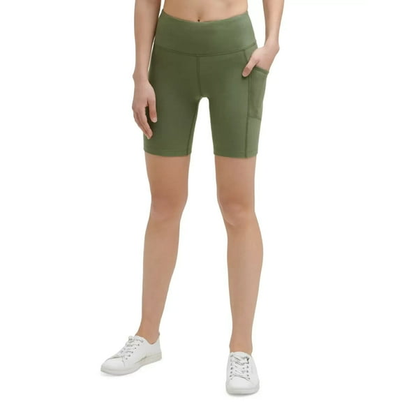 Calvin Klein Women's High-Waist Bike Shorts green Size M MSRP $40