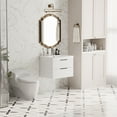 thumbnail image 2 of Joywind 24" White Floating Bathroom Vanity with Sink Combo – Modern Wall-Mounted Vanity with 2 Large Drawers & Metal Handles for Maximum Storage, 2 of 7