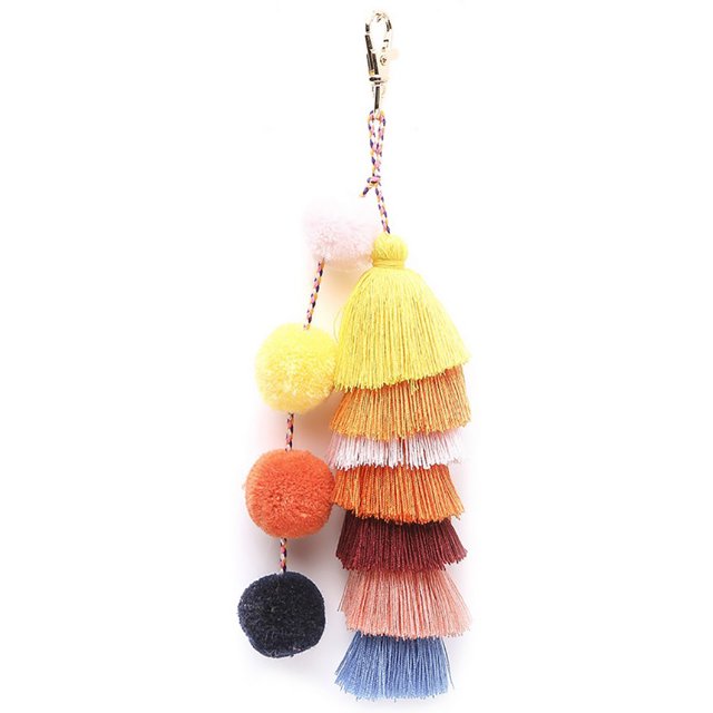 Tassel Keychain Fashion Multipurpose Key Ring Pendant Pom Pom Tassel Bag Charm