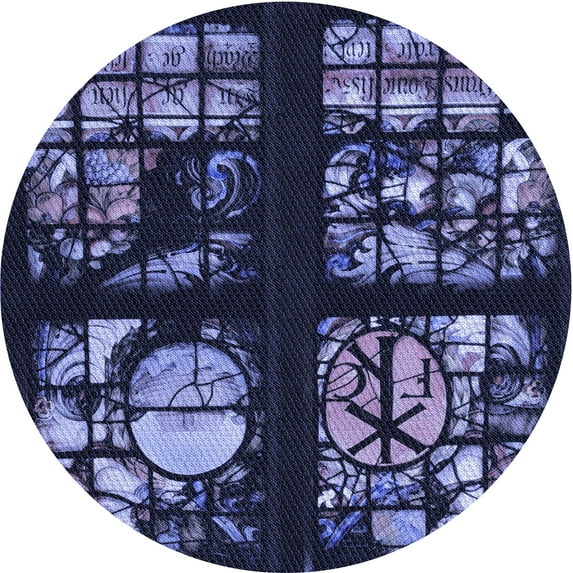 Ahgly Company Indoor Round Patterned Periwinkle Purple Area Rugs, 8' Round