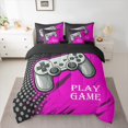 thumbnail image 2 of Manfei Modern Gamepad Gamer 7-Piece Twin Bedding Sets,Circle Dots Bedding Comforter Set,Gray Pink Black Sheet Sets For Boys Kids,Ultra Soft Home Decor Reversible, 2 of 8