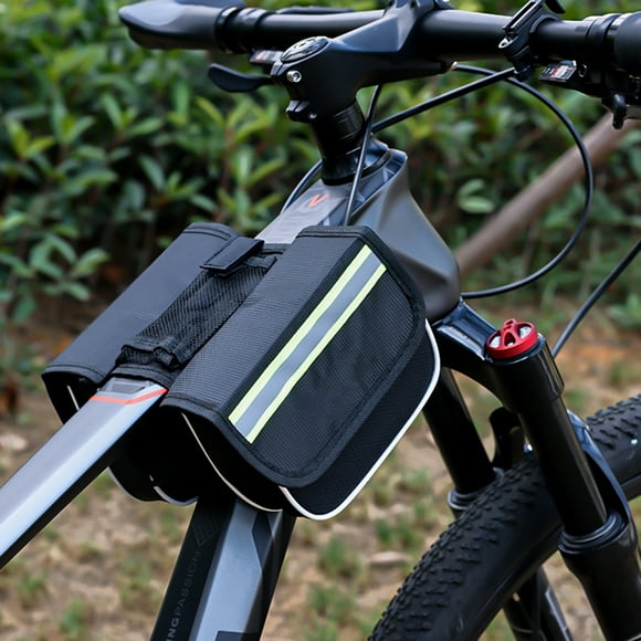 On Sale, Bike Bicycle Hard Bag Front Beam Bag Large Capacity Saddle Bag Bicycle Riding Equipment Accessories With High Brightness Reflective Strip,PENDANE,Black
